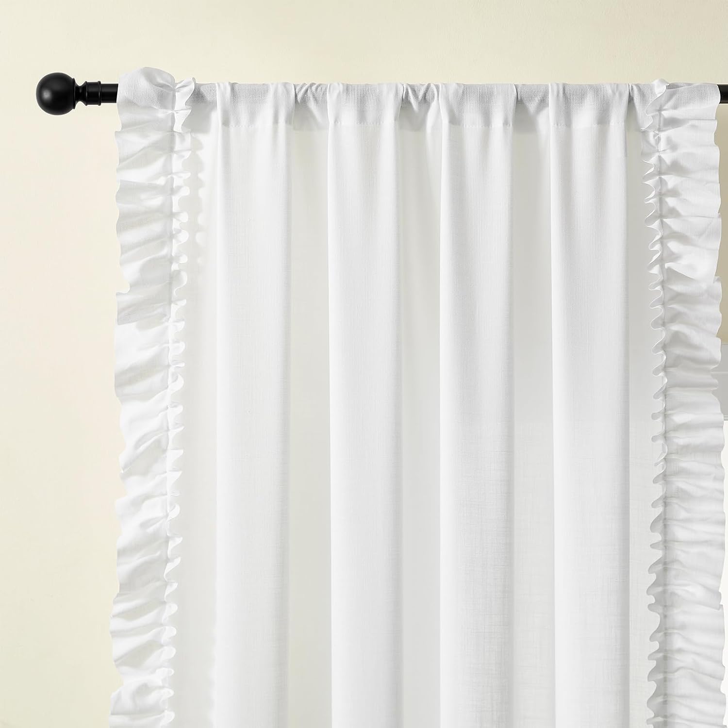 BELMORA™ Linen Ruffle Curtain Set
