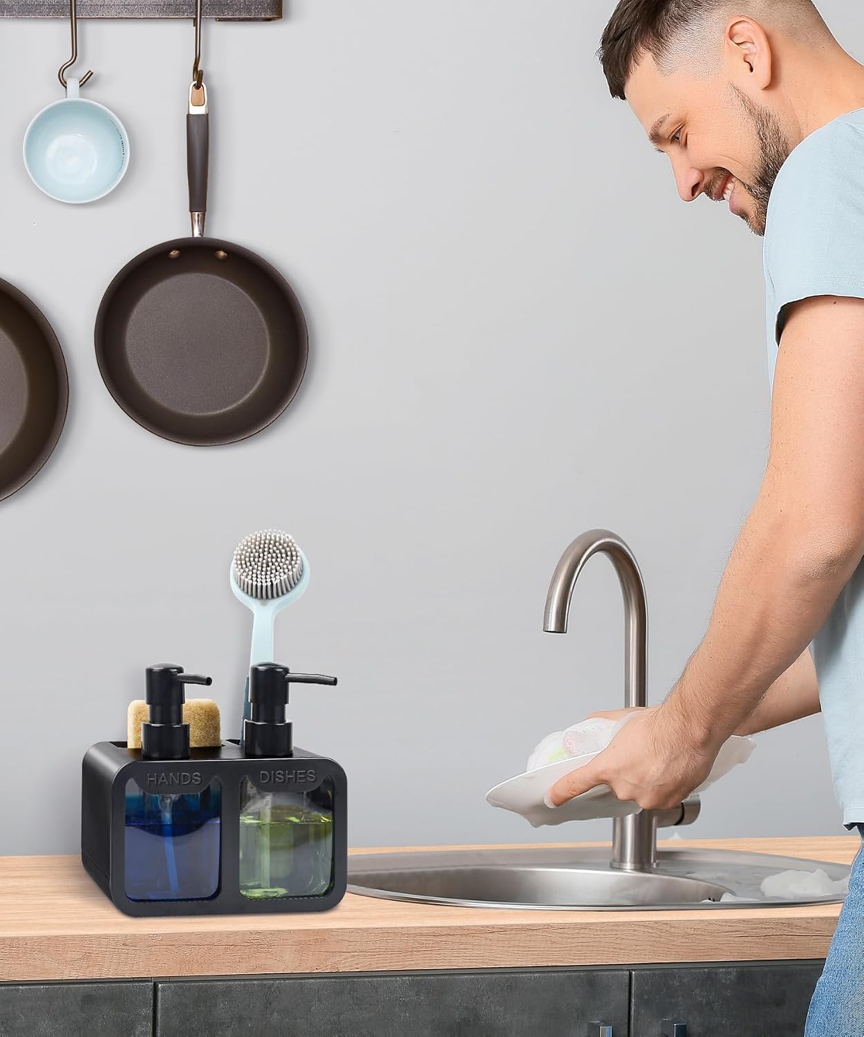 SINKORA™ 4-in-1 Dual Soap Dispenser Station