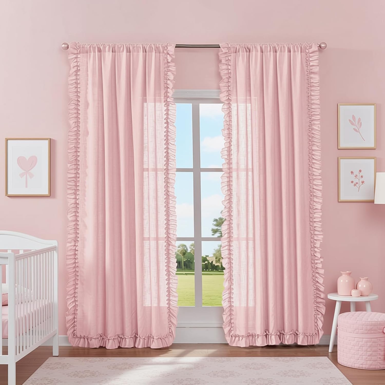 BELMORA™ Linen Ruffle Curtain Set