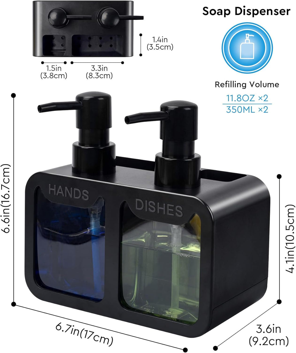 SINKORA™ 4-in-1 Dual Soap Dispenser Station