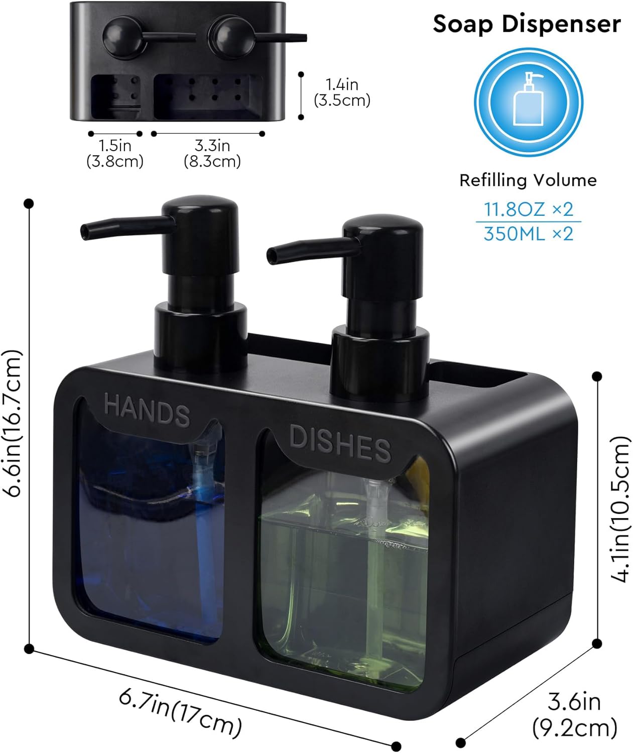 SINKORA™ 4-in-1 Dual Soap Dispenser Station