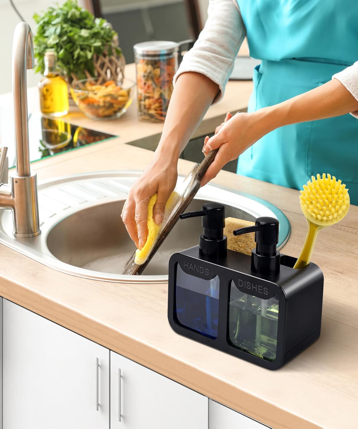 SINKORA™ 4-in-1 Dual Soap Dispenser Station