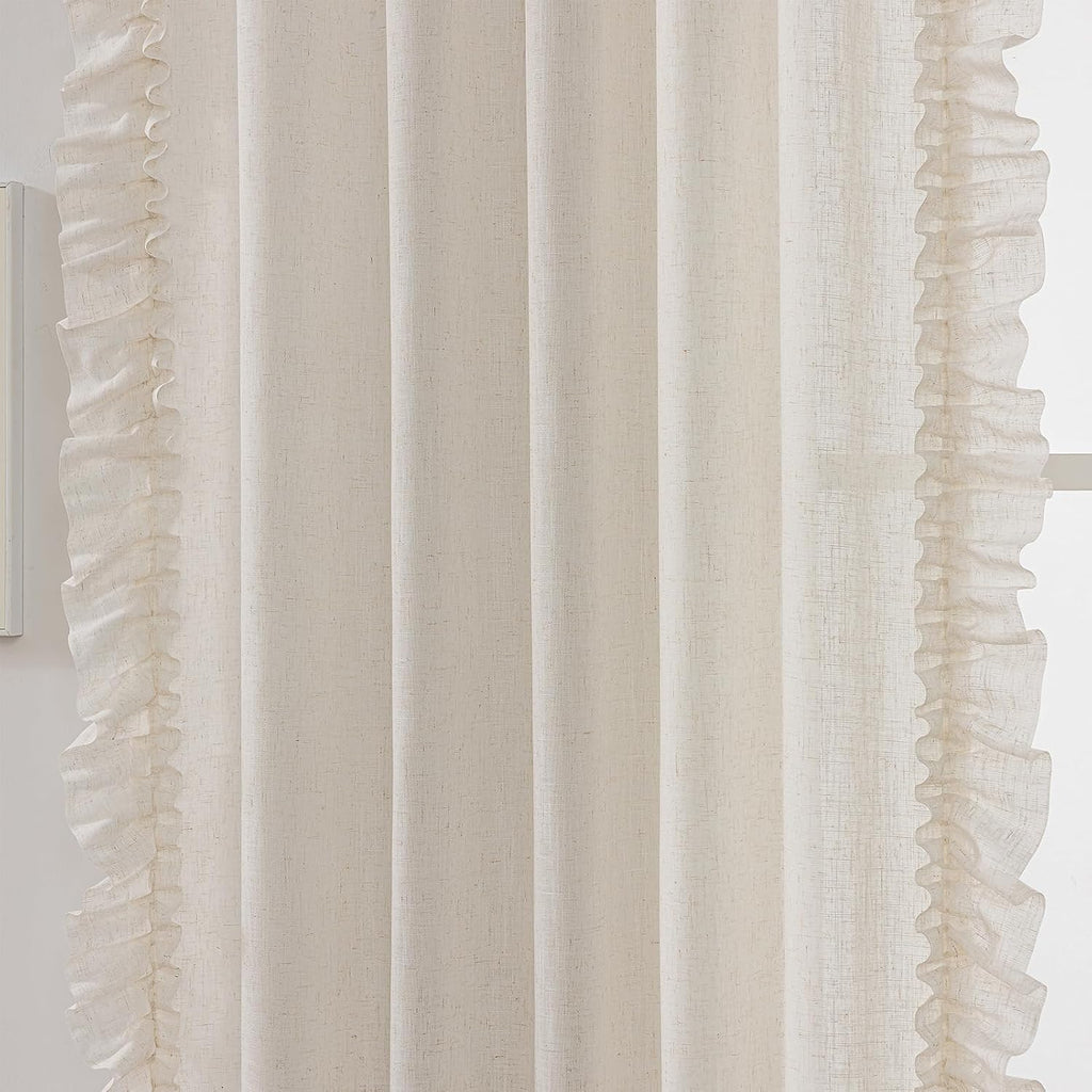 BELMORA™ Linen Ruffle Curtain Set