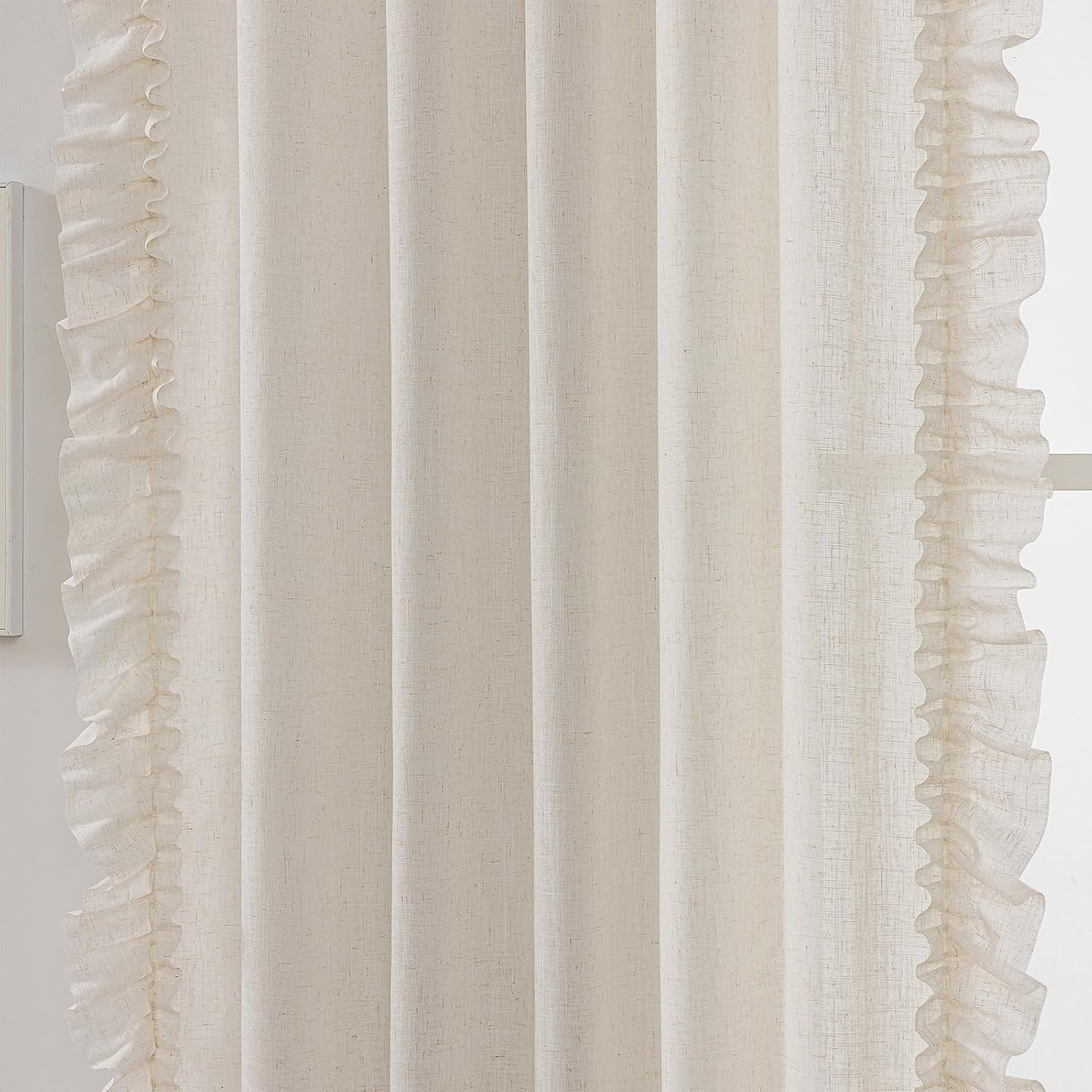 BELMORA™ Linen Ruffle Curtain Set