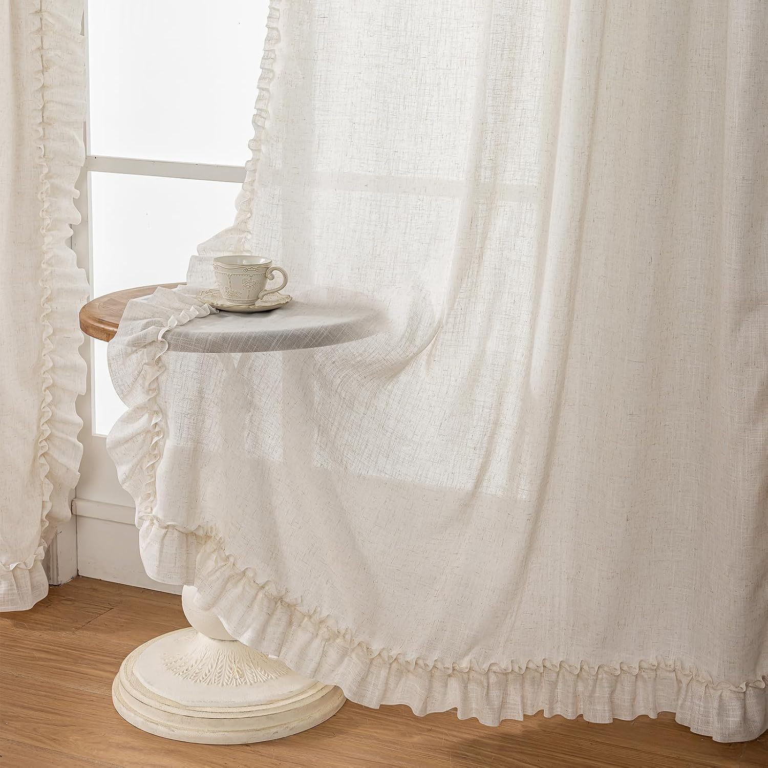 BELMORA™ Linen Ruffle Curtain Set