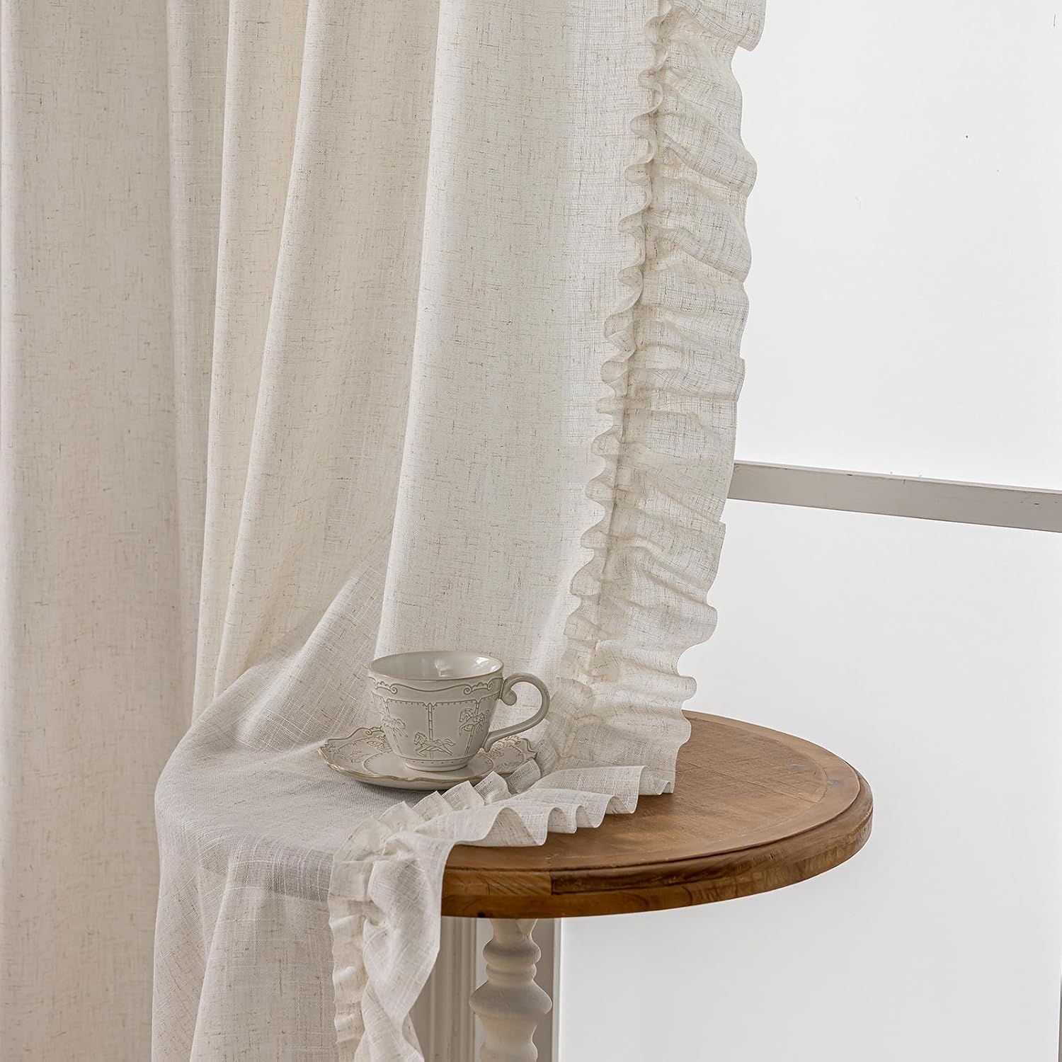 BELMORA™ Linen Ruffle Curtain Set