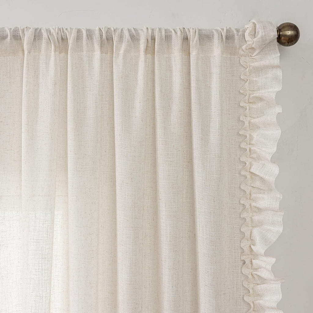 BELMORA™ Linen Ruffle Curtain Set