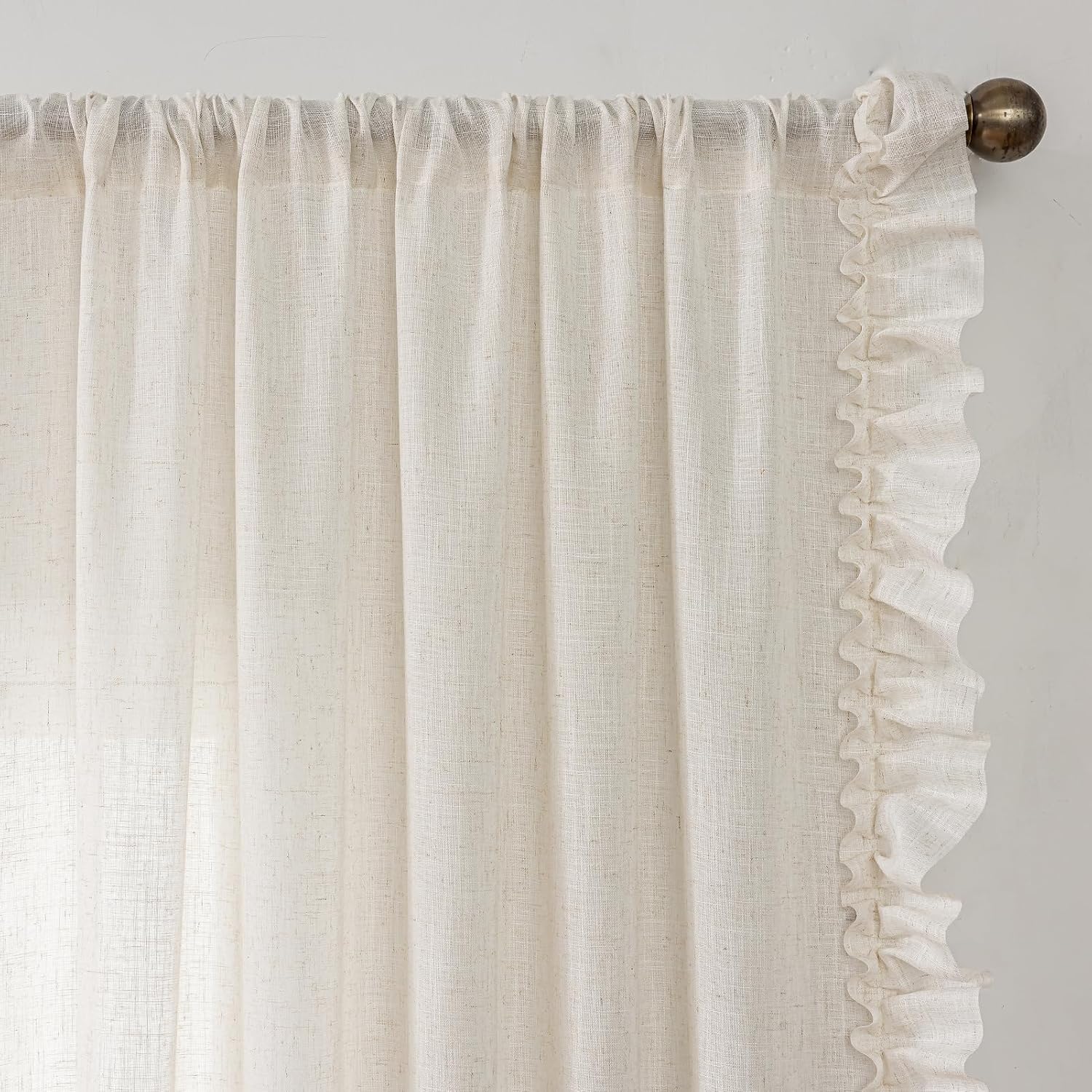 BELMORA™ Linen Ruffle Curtain Set
