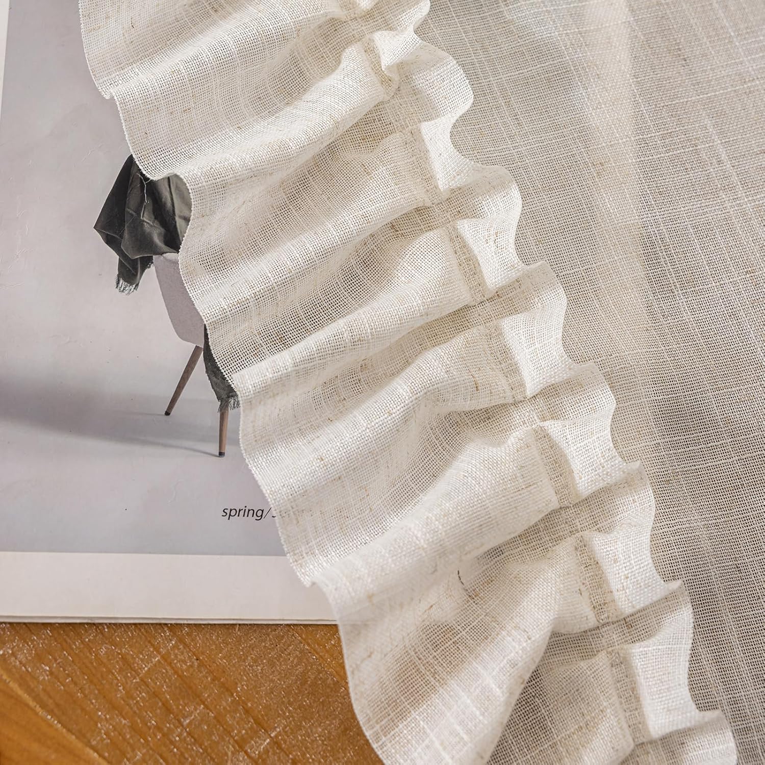 BELMORA™ Linen Ruffle Curtain Set
