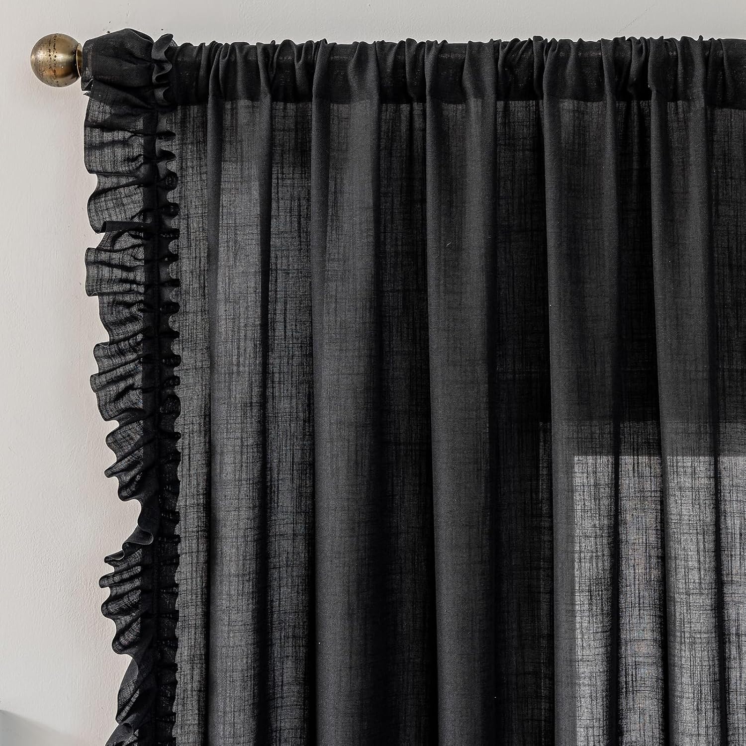 BELMORA™ Linen Ruffle Curtain Set