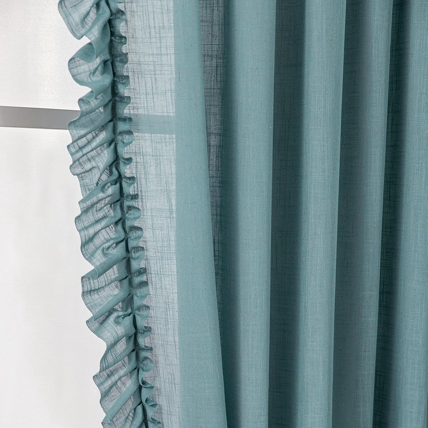 BELMORA™ Linen Ruffle Curtain Set