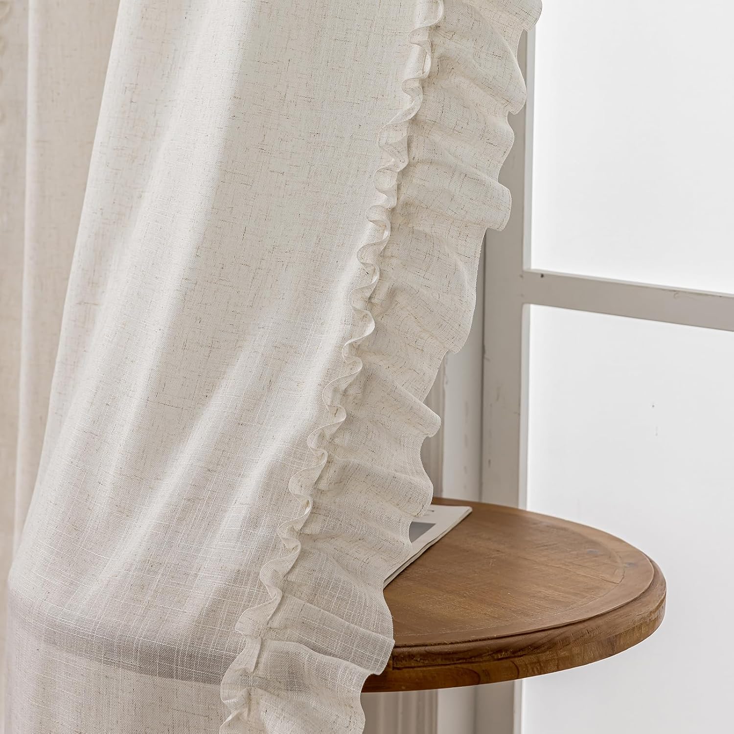 BELMORA™ Linen Ruffle Curtain Set