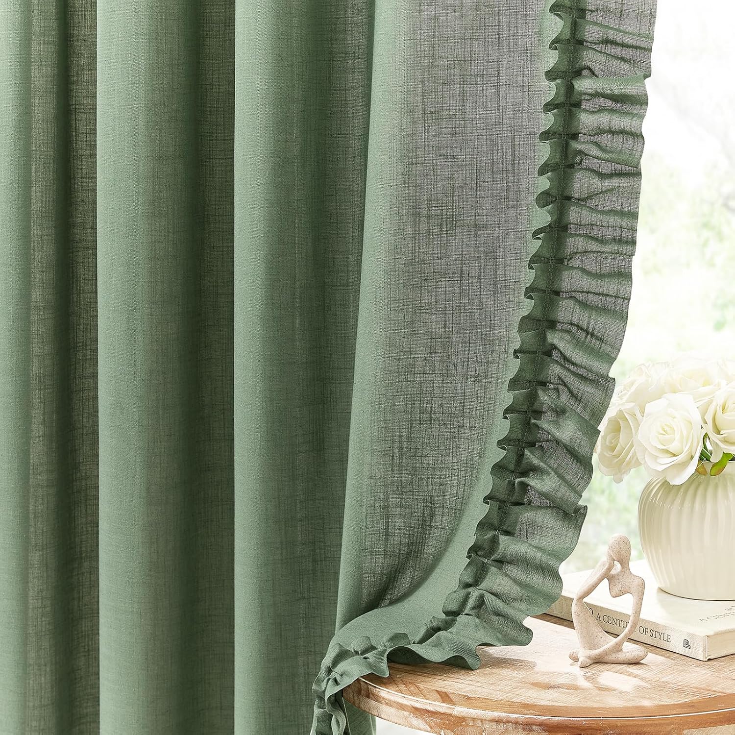 BELMORA™ Linen Ruffle Curtain Set