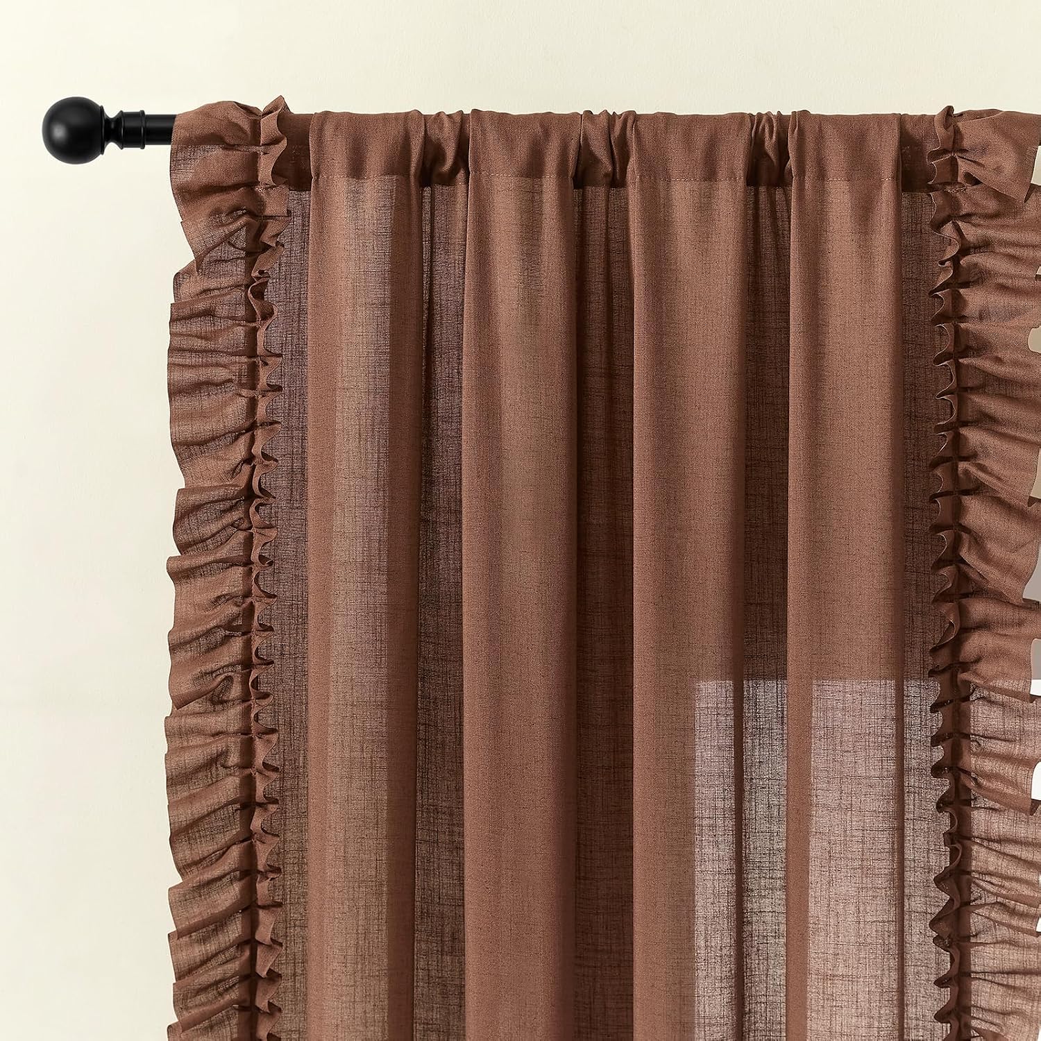 BELMORA™ Linen Ruffle Curtain Set